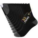 LITERRA 30 Pairs Men's Breathable Crew Socks Soft Casual Comfort, Everyday Length Size 13-15, Black White Grey Bulk Pack (XL)