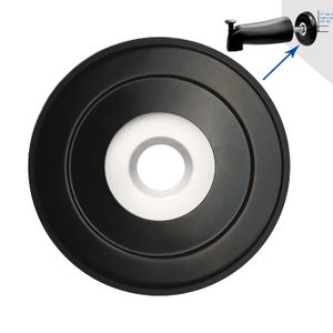 1/2" Thick Spacer for Tub Spout, Flange Trim Ring for Bath Faucet, Eschutcheon Cover Plate for Spigot with Split PVC Blocking Water, Shower Pipe Remodeling Sealer (304SUS-Matte Black)