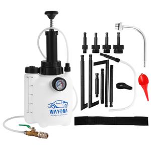 Wayona Transmission Fluid Transfer Pump 3L, 12 ATF Adapters, Manual Automotive Transmission Fill Pump Set Oil Filling Filler System Fluid Transfer Dispenser Tool Kit with Pressure Gauge and Scale