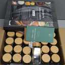 EDELHAUS Square Spice Jars with Bamboo Wooden Lid (Pack of 24) Spice Jars with Shaker Insert and 240 Labels - Bamboo Lid Glass Container for Spice Organisation [4.3 in  1.8 in]