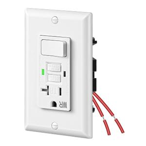 DEWENWILS 20A GFCI Switch Outlet Combo, Tamper-Resistant GFCI Electrical Outlet, 20 Amp GFCI Outlet, Weather Resistant Ground Fault Circuit Interrupter, Self-Test with LED Indicator, ETL Listed, White