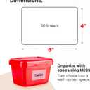 MESS Large Bin Labels for Storage (50 6x4) - Pantry and Craft Organization - Removable Labels for Moving Boxes (Pink)