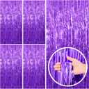 5 Pack Purple Backdrop Tinsel Streamers Foil Fringe Backdrop Halloween Party Decorations Purple Backdrop Curtain Birthday Graduation Bachelorette Christmas New Year Party Decorations (39.4"W x 78.7"L (Pack of 5))