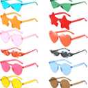 8/16/24 Mixed Style Rimless Sunglasses Colored Party Glasses Rimless Bachelor Photoshoot Costume Accessories