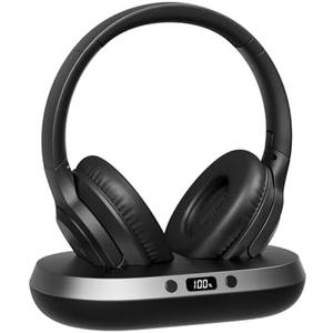 vinamass Wireless Headphones for TV,2.4GHz TV Headphones Wireless for Seniors with Transmitter Charging Base, Support Optical,AUX,RCA and USB, High Volume No Audio Delay, Plug and Play, 65hr Playtime