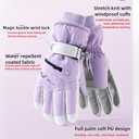 Winter Cycling Gloves Non Slip Touch Ski Gloves Snowboard Accessories Waterproof Pocket Warm Men's and Women's (Pink for Women)