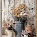 XLARTMY Framed Farmhouse Vintage Canvas Wall ArtFloral Daisy Pictures Wall Decor Paintings Country Flower Artwork Poster Prints for Living Room Kitchen Bedroom Bathroom 8x10In