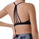AUROLA Mercury Workout Sports Bras Women Athletic Removable Padded Backless Strapy Minimal Crop Top (X-Small, Mercury-solid-black)