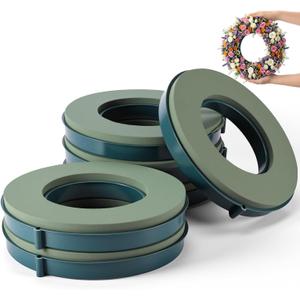 Joyfolk 6 Pcs 10 Inch Floral Foam Rings Round Green Flower Wet Foam Ring Flower Arrangement Kit for Florist Wedding Decoration for Birthdays, Home, Parties