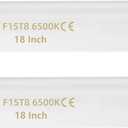 F15T8 18 Inch 15W T8 Fluorescent Replacement Tube Bulb Daylight 6500K Medium Bi-Pin G13 Base, 2 Count