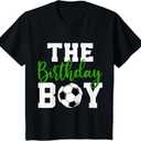 The Birthday Boy Matching Family Soccer Birthday T-Shirt (Small, Black)