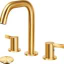 8-16 Inch Widespread Bathroom Faucet 2 Handles Gold Commercial Sink Touch Faucets 3 Pieces Vanity Restroom Lavatory 360 Degree Rotating Faucet with Pop Up Drain Assembly,Gold - L