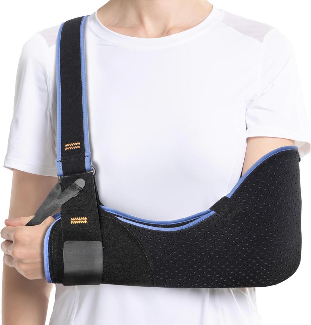 Velpeau Arm Sling Shoulder Immobilizer for Women and Men, fit Left or Right Arm - Rotator Cuff Support Brace - Medical Sling for Shoulder, Clavicle, Elbow Injury (Comfort type, Large: Bust 33.5-41) (Large (Pack of 1))