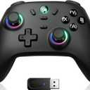 ECHTPower Wireless PC Gaming Controller - Hall Effect Joystick, 2.4G & Wired 1000Hz Polling Rate, 800mAh Battery, Adjustable Turbo/Vibration - for PC/Switch/iOS/Android (Black)