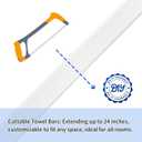 24-Inch Towel Bar Replacement Rod Spring End Wall Mount Replacement Towel Bar for Bathroom and Kitchen Towel Storage