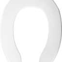 BEMIS 1055 Commercial Open Front Plastic Toilet Seat, Heavy Duty Industrial Seat without Lid for Long Lasting Use, Elongated, White