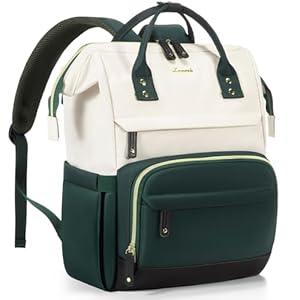 LOVEVOOK Laptop Backpack for Women, 15.6 Inch Work Business Backpacks Purse With Large Capacity, Waterproof Nurse Bag College Bookbag for School, Waterproof Casual Daypack for Travel (Apricot-coffee)