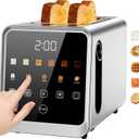 Toaster 2 Slice with Smart Digital Touchscreen & 1-Touch Memory | Stainless Steel 1.5" Extra-Wide Slots for Bagels & Artisan Bread | 900W for Fast, Even Toasting | Defrost, Reheat, Single-Slice Mode
