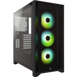 CORSAIR iCUE 4000X RGB Tempered Glass Mid-Tower ATX PC Case - 3X SP120 RGB Elite Fans - iCUE Lighting Node CORE Controller - High Airflow - Black