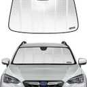 Windshield Sun Shade for Subaru Crosstrek 2018-2023, Impreza 2017-2021 Without Eyesight Driver Assist. Reflective Aluminum Film Front Window Sunshade - BLAZBLOCK (Shiny Silver (Classic))
