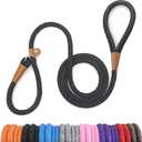 lynxking Dog Leash Slip Lead 5 6 8 FT Dog Training Leash Strong Heavy Duty Rope No Pull Training Lead Leashes for Dogs (Black)
