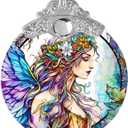 Stained Glass Suncatcher, Jocidea Fairy Ornament, Christmas Ornaments, Holidays Ornaments, Christmas Tree Decor, Fairy Decor for Home, Fairy Gifts