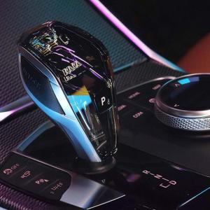 MH 4-Piece Crystal Shift Knob Handle (LHD) Accessories with Orange LED Light M- for BMW X3 X5 X6 X7 G01 G02 G08 G05 G06 G16 G29 i4 ix3/Z4 Series