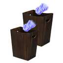 2 Pack Trash Can Wood Waste Basket Wooden Garbage Bins Decorative Farmhouse Trash Can for Bathroom Bedroom Office Desk Living Room (Distressed Brown)