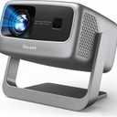 High ANSI/ Official-NetfIix/360°Stand Outdoor Projector with WiFi and Bluetooth, Auto Focus, Auto Keystone 4K Projector Native 1080P Support Smart Proyector