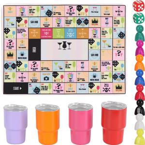 BOMBAXCEIBA Mini Glasses Mug for Adults Party Games -Funny Party Interactive Games for Game Night, Birthday,Family Play or Any Occasion for Christmas and Any Party (Age Up21,Players 2-8) (Drinking Board Games With Drinking Mug)