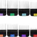 8 Pieces Professional Animal Stainless Steel Attachment Guide Guard Combs for A5 Style Detachable Blade Pet Groomers, Compatible with Wahl KM Series Andis AG BG Oster Classic 76 A5 A6 Animal Clippers