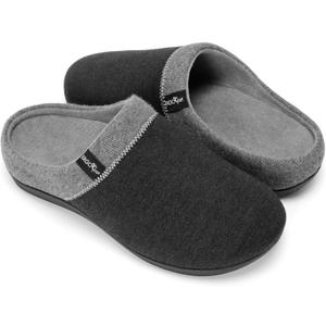 ERGOfoot Orthotic Slippers with Arch Support, Ideal for Plantar Fasciitis, Flat Feet, Heel Pain Relief, Slip on Clog Indoor Outdoor House Shoes with Anti-Skid Rubber Sole