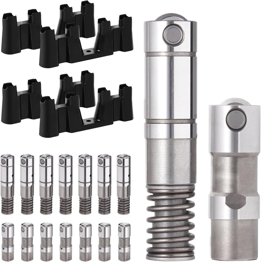 16Pcs Active Fuel Management Valve Hydraulic Roller Lifters and Guide Trays Compatible with GMC Cadillac Chevrolet Chevy Buick Pontiac 4.3L 5.3L 6.0L 6.2L Replace 12569256 12645725 12680871
