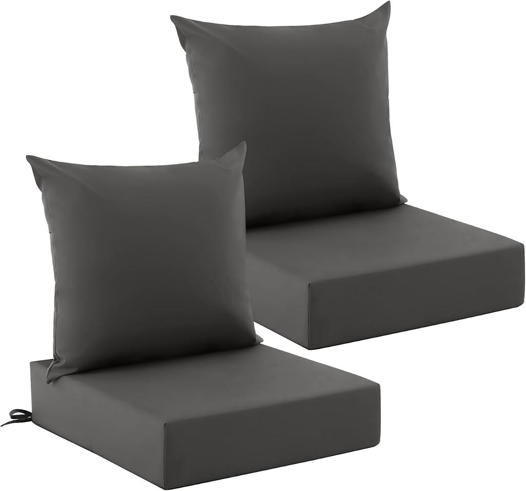 Outdoor Chair Cushions, Waterproof & Fade Resistant Patio Cushions, 24*24+5.75/25*22.5"