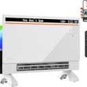 Hawkrown 1800W Smart Panel Space Heater with Bluetooth Speaker,Play Music & Lyric Display & RGB Lights, 6-in-1 Heater Fan, App/Voice/Remote/Touch Control, Wall-Mount or Freestanding, Works with Alexa