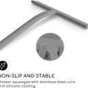 GTEWERK Shower Squeegee for Glass Doors, Silicone Window Squeegee, Bathroom and Glass Cleaning - Gray - 9 Inch