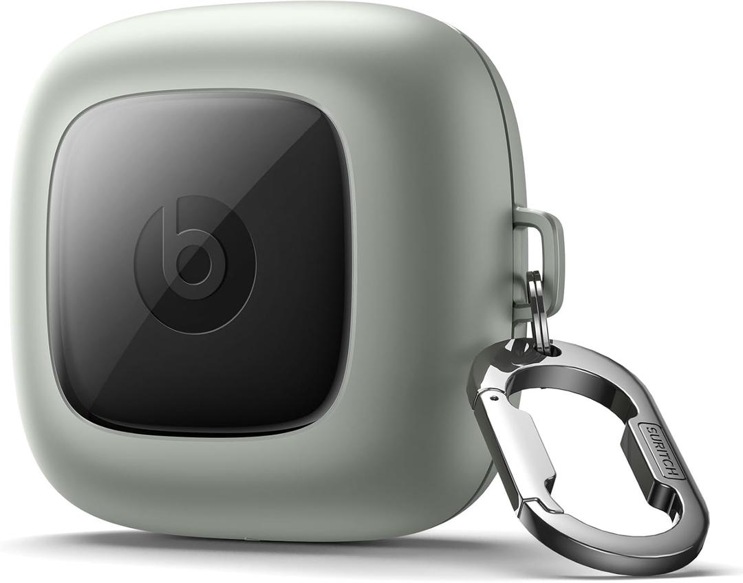 SURITCH for Powerbeats Pro Case Cover, Shockproof Magnetic Cases for Beats Powerbeats Pro Wireless Earbuds, Protective Cover with Magnetic Lid Lock & Carabiner, Full-Body Drop Protection, Green