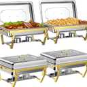Chafing Dishes for Buffet Set: Chafers for Catering - Chafing Dish Buffet Set with Lids | Chafers and Buffet Warmers Sets | Serving Food Warmer | Chafers Servers Sets