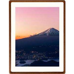 Natural Wood Photo Frames Inspired Tabletop Picture Frame with Mat, Vertical or Horizontal Display (Walnut, 14x17 matted to 11x14)