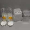 4 Pcs No Mess Small Bird Feeder Parakeet Water Dispenser Set Automatic Clear Parakeet Feeder Acrylic Watered Cage Accessories for Canary Budgie Lovebirds Finches(White)