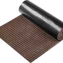 Nuanchu 1 Roll Large Semi-Finished Striped Doormat 17 x 29 Inch Narrow Door Mat Non Slip Doormats Waterproof Carpet Roll for Bathroom Entryway Indoor Outdoor(Coffee)