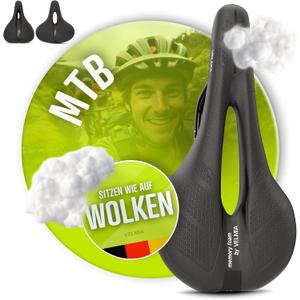 Velmia Bicycle Saddle - Comfortable Saddle for Men and Women - 3 Zone Concept - Waterproof Bicycle Seat with Ergonomic Design