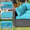 14Pcs Outdoor Cushion Covers Replacement Washable w/Zipper for 6-Seaters Sofa Patio Slipcovers Set Seat and Back Covers Only-23.6x23.6x4inch