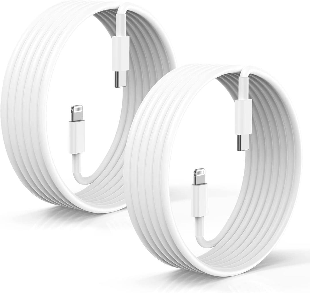 2Pack for Apple iPhone14 Fast Charger Cable 10ft [Apple MFi Certified], USB Type C to Lightning Cable 10 Foot Apple iPhone Charging Cord for Apple iPhone14/iPhone13 /iphone12 Pro/Pro Max/XR XS Plus (White)