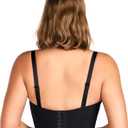 HSIA Longline Strapless Bra for Women, Anti-Slip Support Corset for Large Bust Convertible Bustier Bandeau for Big Breasts (Black) 36D