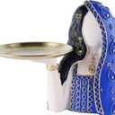 Ramadan Tray Eid Table Decorations Resin Women Figurines Home Decor Candy Dishes Decorative Key Tray Tabletop Decor for Ramadan Ornaments and Persian New Year Decorations, Blue