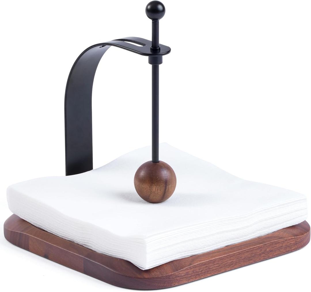 North American Black Walnut Napkin Holder Duty Solid Wood Tabletop Organizer Fits 5-7" Napkins Perfect for Table, Office, Restaurant, Home Decor Outdoor Use, Warm Gift Idea