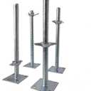 4 Pack Adjustable Leveling Jack Solid Screw Jacks with Base Plate for Baker-Style Scaffolding, Silver