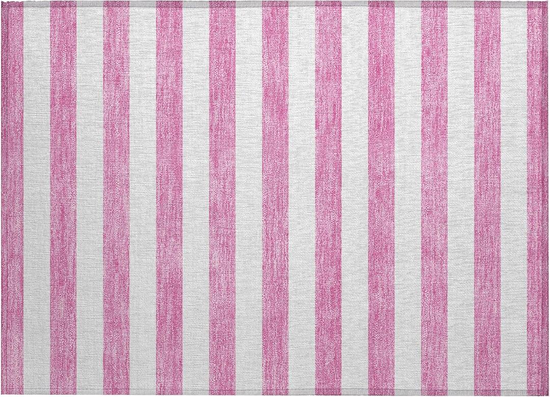 Addison Rugs Chantille ACN528 Pink 1'8" x 2'6 Indoor Outdoor Area Rug, Stain Resistant, Machine Washable, Non Shedding, Bedroom, Living Room, Dining Room, Kitchen Rug