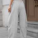 ELLEVEN Women's Cotton Barrel Leg Sweatpants with Elastic Waist, Drawstring, and Pockets  Casual Baggy Joggers (M)